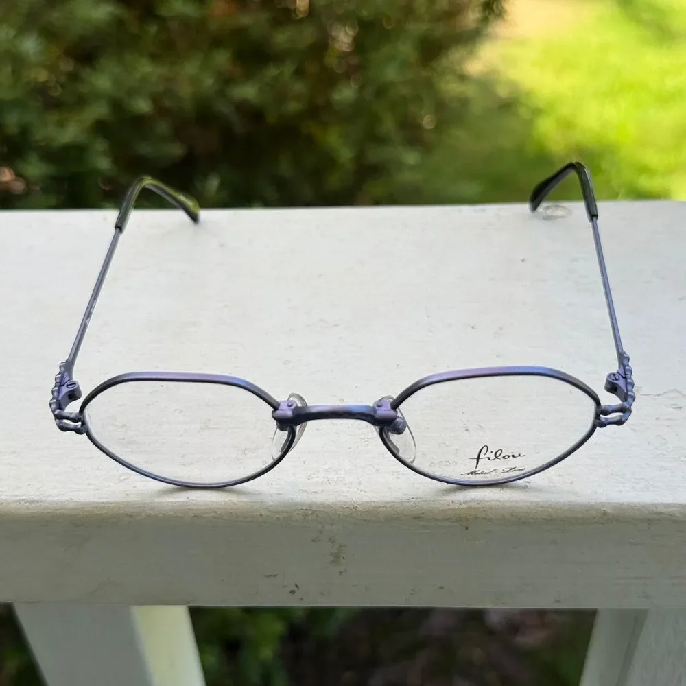 Filou Metal Line Eyeglasses Style Number 7002 Lavender Retro Steampunk New